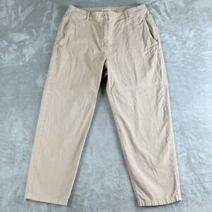 Eileen Fisher Pants Womens 12 (32x24) Tan Khaki Straight Leg Relaxed Minimalist